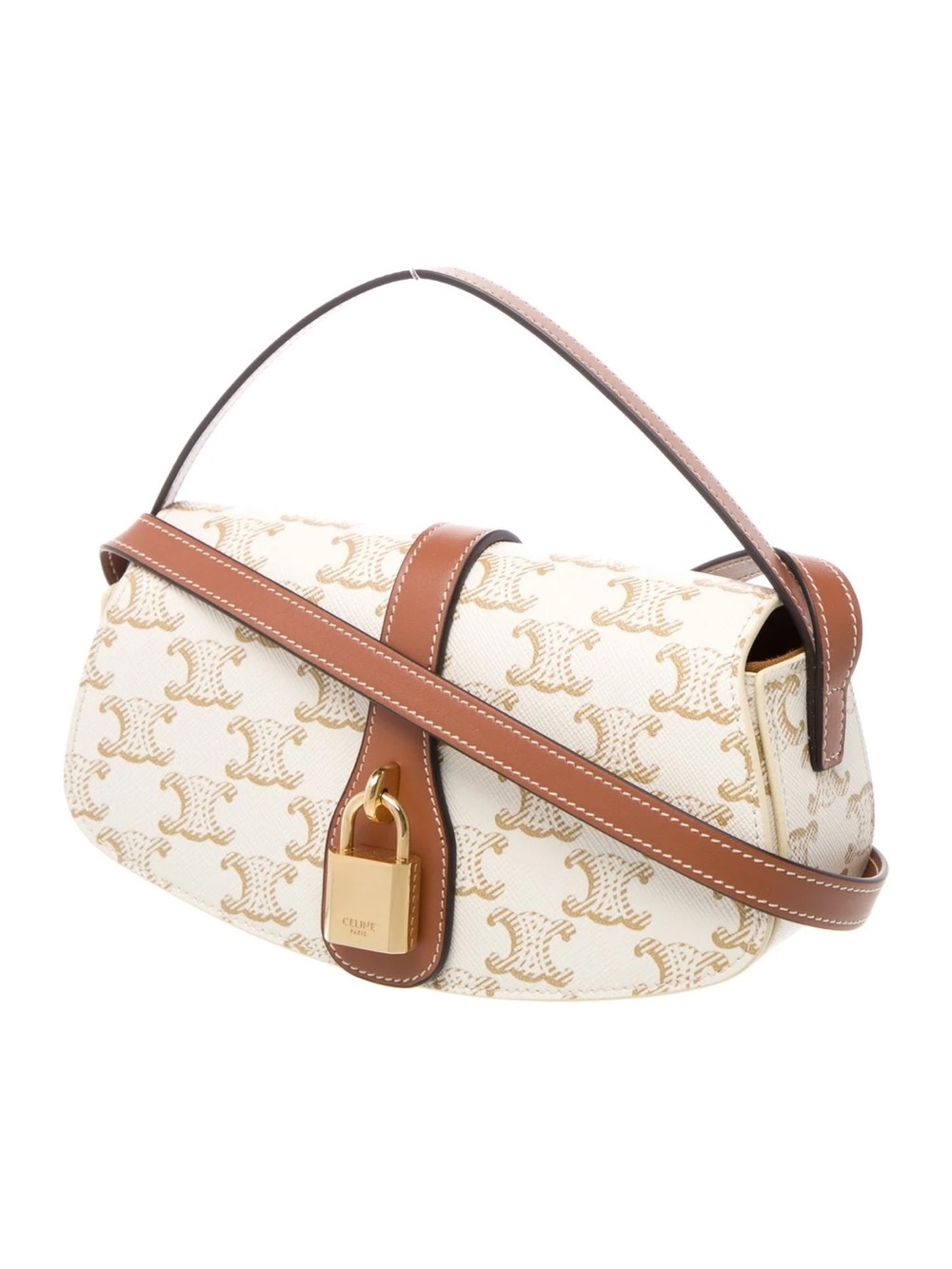 🔥Authentic Celine Tabou Triomphe Canvas with Calfskin Leather Trim Top Handle🔥
